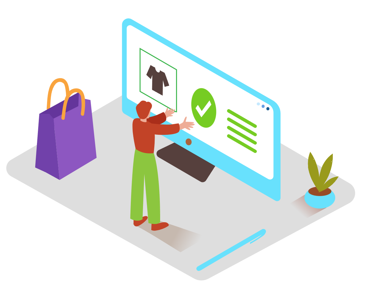 Hombre mira una patalla viendo registro bien hechos